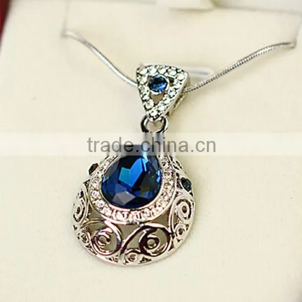 waterdrop stone pendant, tear drop zircon necklace