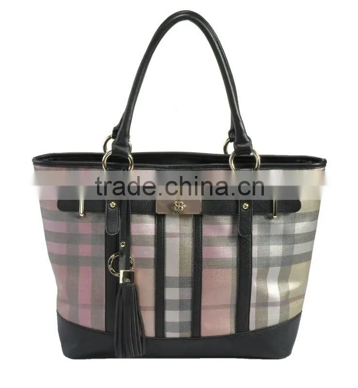 Summer hot! Plaid printed PU with Belt lock Tote fashion ladies handbags 2012