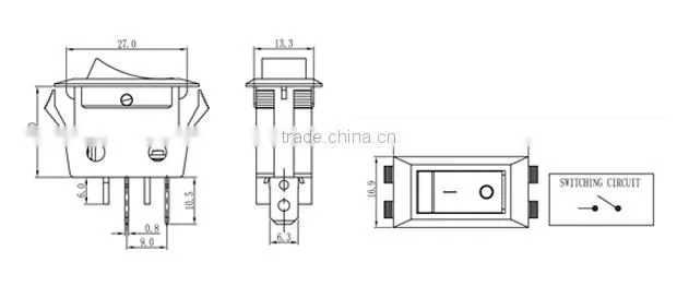 Black rocker switch