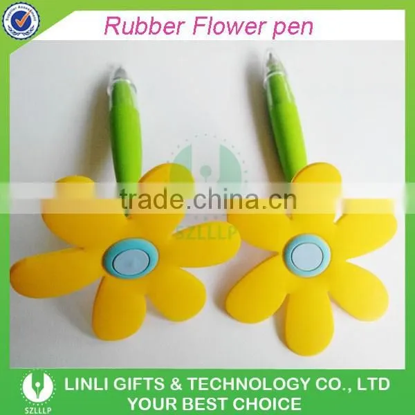 Customized Printed Promotional Silicone Flower Ball Pen, Flower Pen, Flower Ballpoint