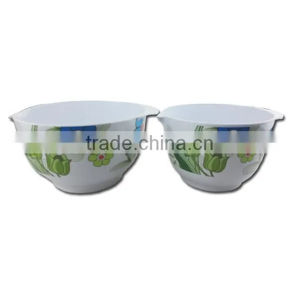 Top quality flower pattern plastic melamine kids dining bowl set