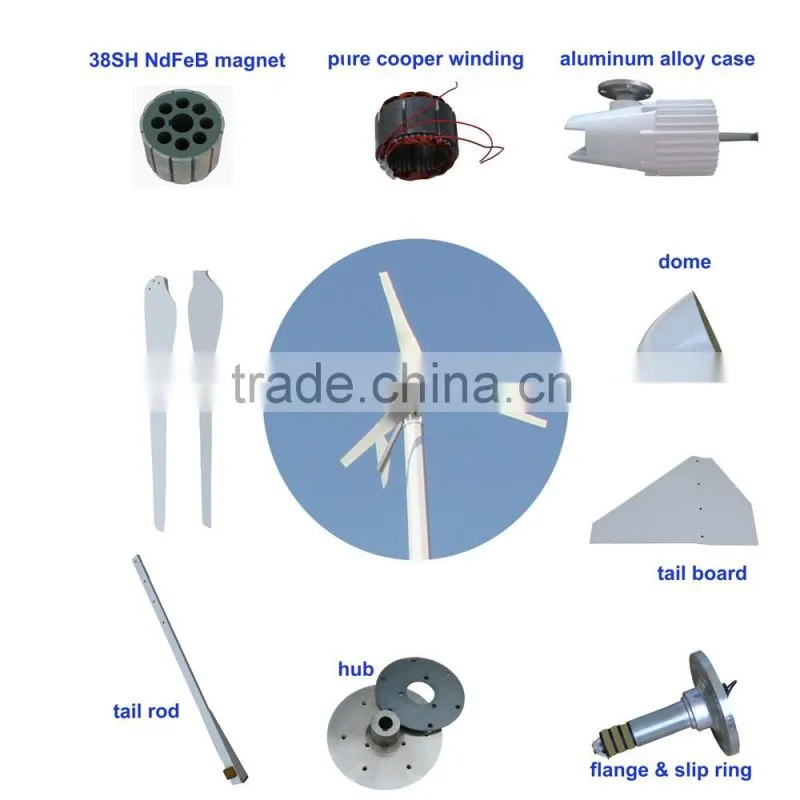 1000W 48V alternator magnet permanent generator wind turbine output 1KW made in china