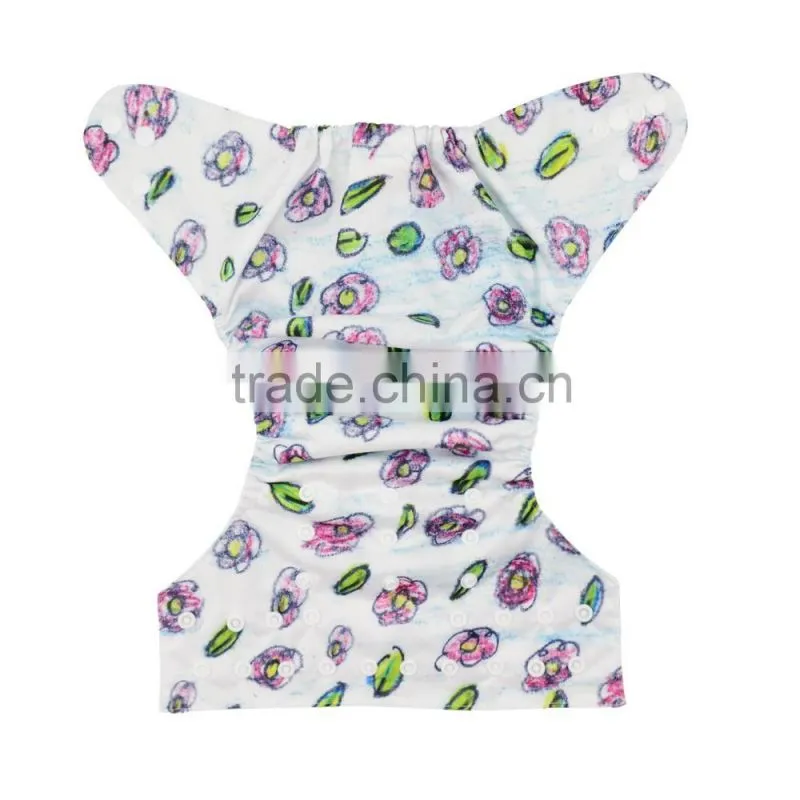 Alva Crayon Style Flowers Baby Diapers Cloth Diaper Factory in China