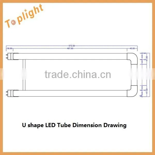 Newest type U shaped led tube 2ft 15w/18w 277vac 3500K with internal driver 12w