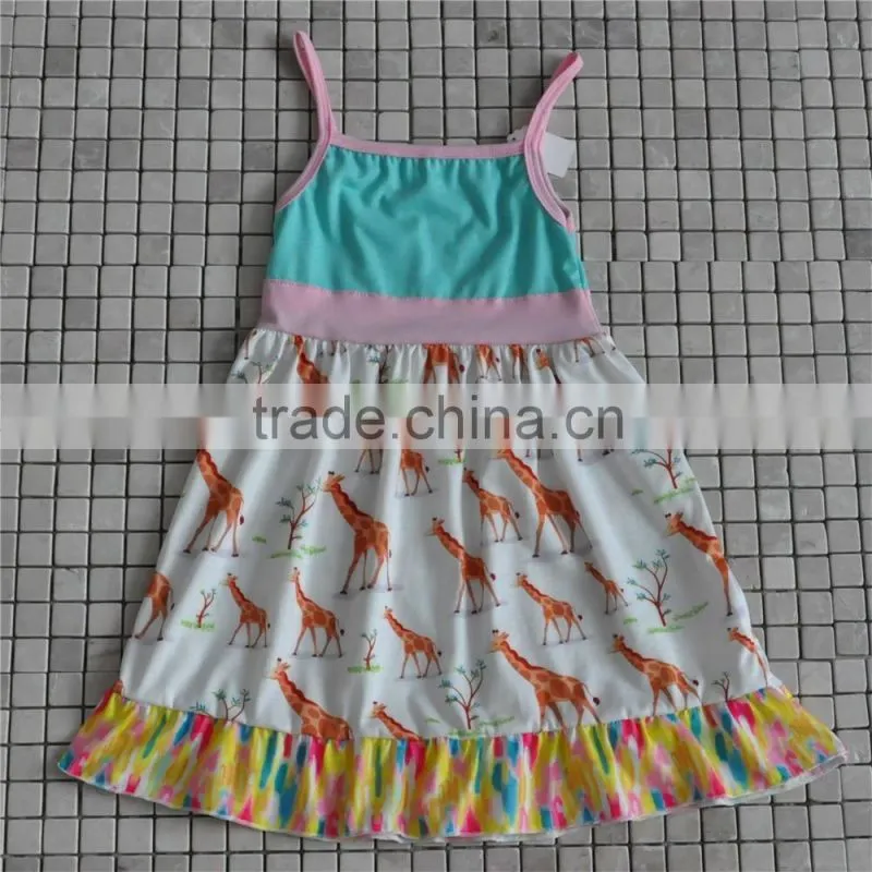 Kids Girls Clothing 2016 Child Fall Outfits Stripe Ruffle Dress Sun Flower Boutique