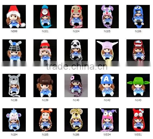 cute baby crochet beanie animal ears monkey knitted hats