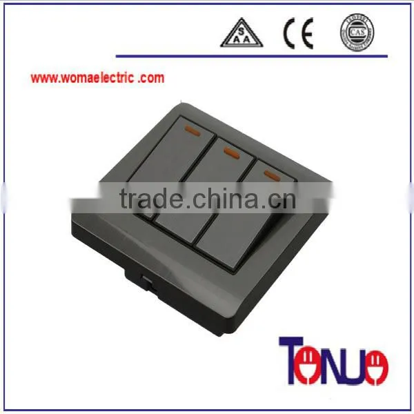 Middle east style stainless steel 3 gang wall switch
