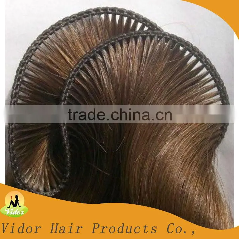 Hand Tied Hair Weft Human Hair Silky Straight Style Color 613#
