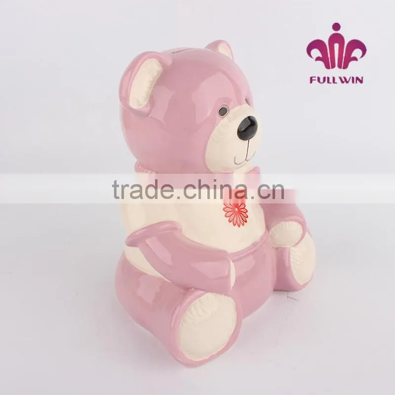 ceramic bear large piggy bank that counts money