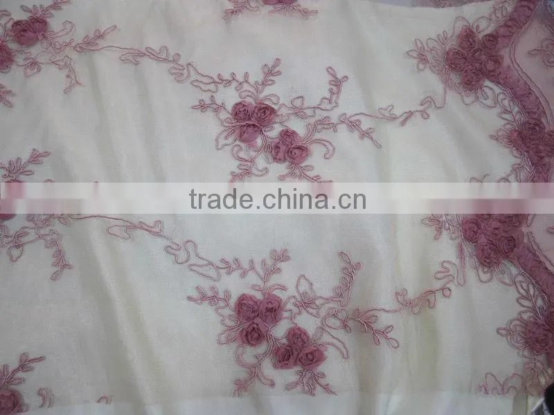 Brand desinger Rope ribbon special embroidery Fabric for banquet dress Txtile 3d Effect