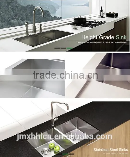 2015 hotsell 30"x18" zero radius handmade stainless steel bathroom sink