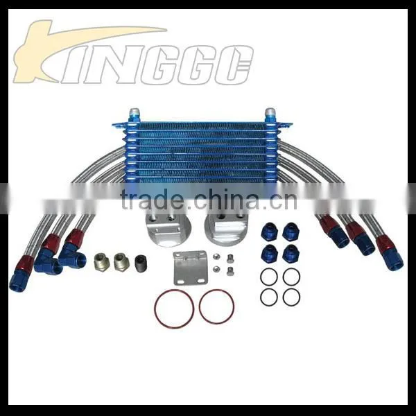 AN10 Blue Hydraulic oil cooler kit for car 10~15 rows