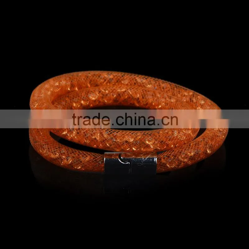 New design high good quality mesh stardust double bracelet for women