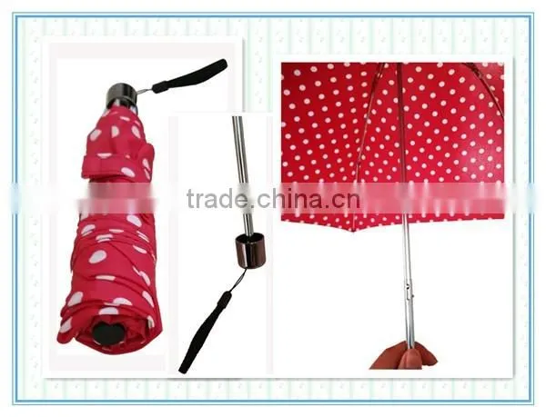 19"*6K 3 Fold Dots Mini Umbrella, Cute Pencil Umbrella, Special Umbrella