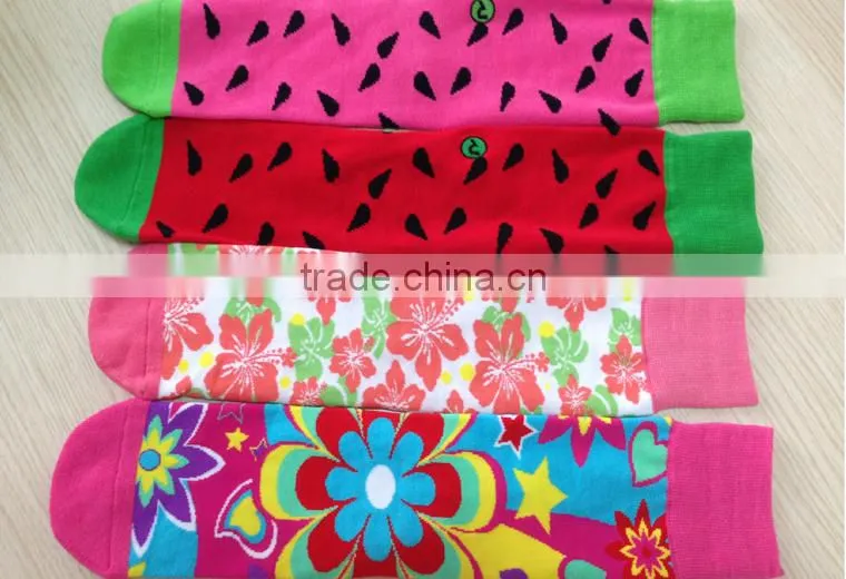 HaiNing Sock Factory 200 Needles Halloween All Over Flower Pattern Stock Women Pink Cotton Socks