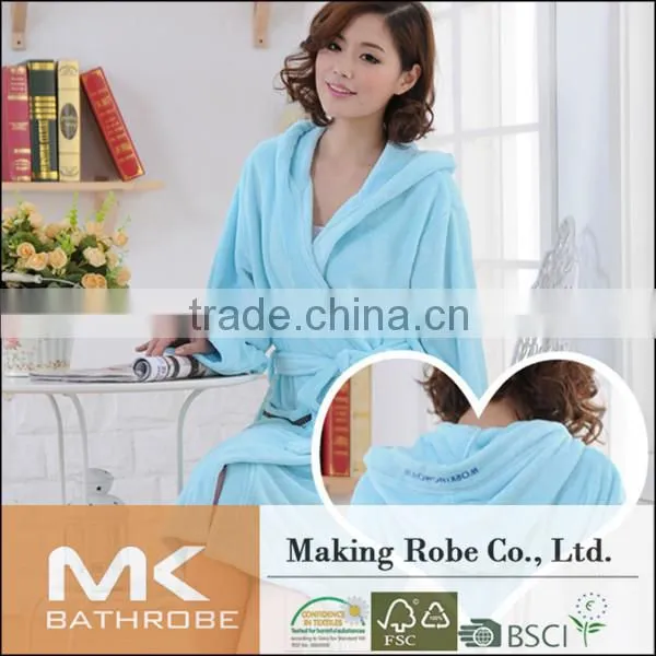 Polyester SP Hooded Microfiber Bathrobe