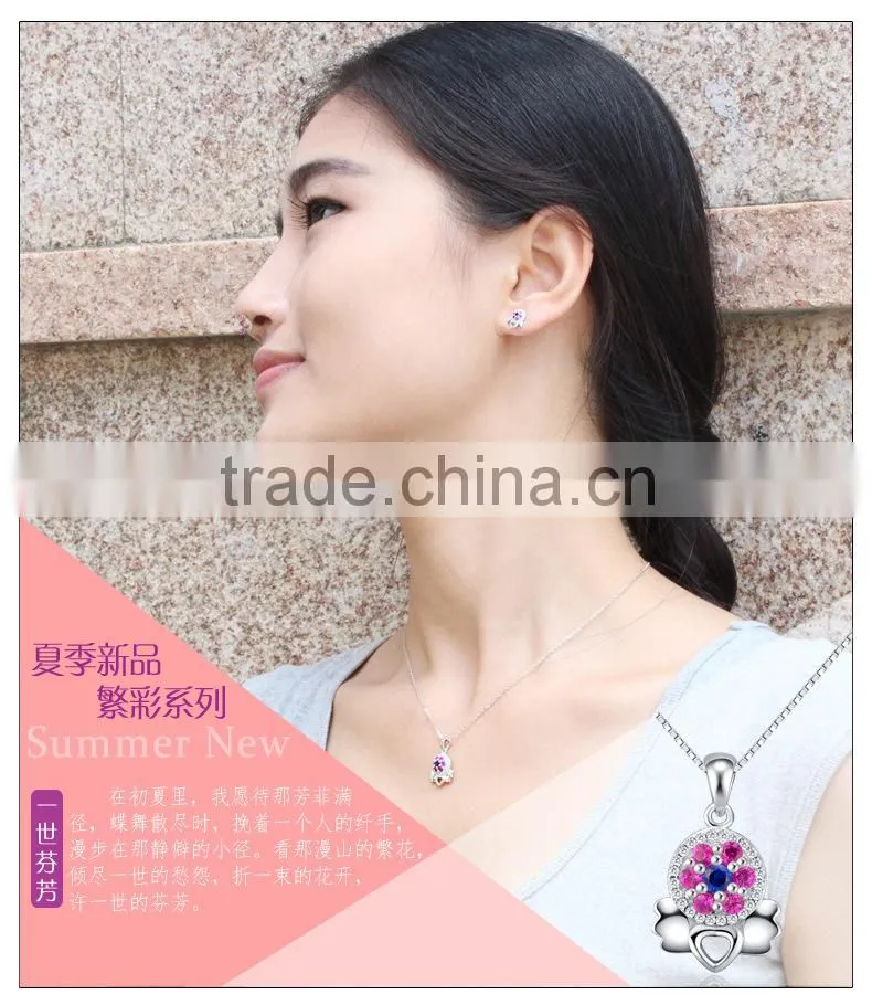Multicolor Diamond Wholesale 925 Sterling Silver Jewelry Set