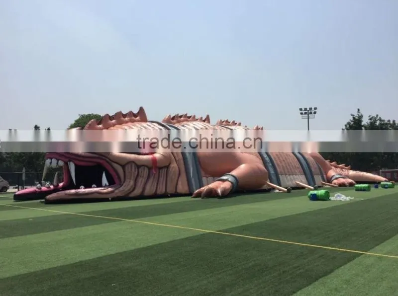 2016 customized new design inflatable dragon house, giant inflatable haunted dragon house for Halloween decoration