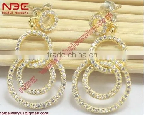 Costume 925 silver hoop earrings,black and white stone silve hoop earrings jewelry