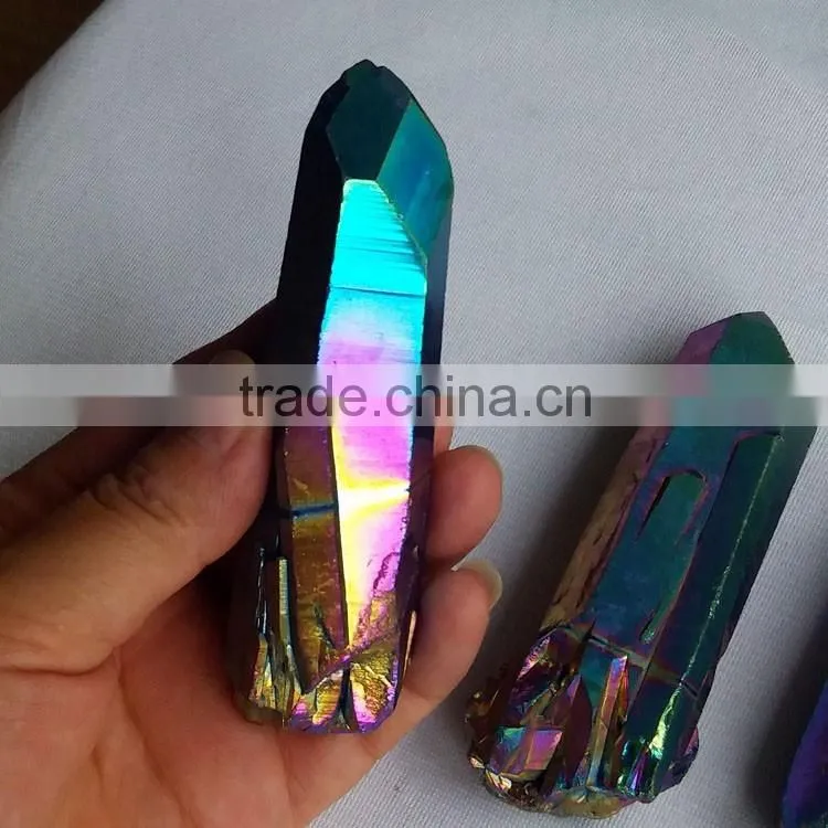 Wholesale Angel Aura Quartz Wand Rainbow Natural Crystal Point