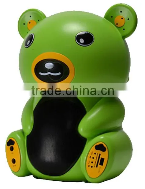 willico hight power mini bluetooth bear plastic portable speaker with fm usb remote