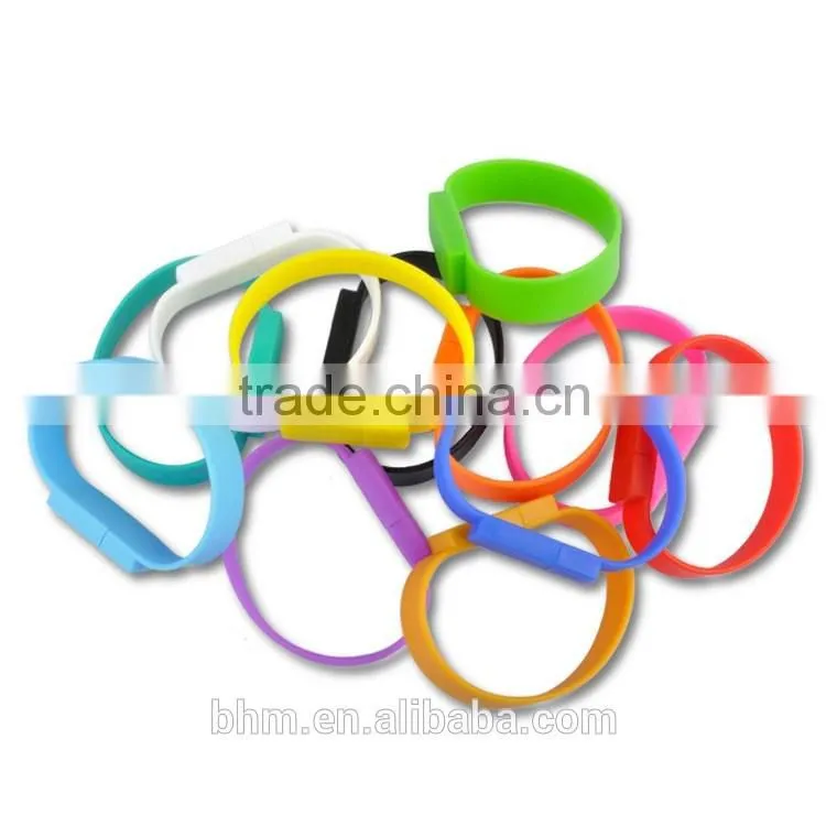 Wholesale promotion gift portable silicone bracelet USB stick