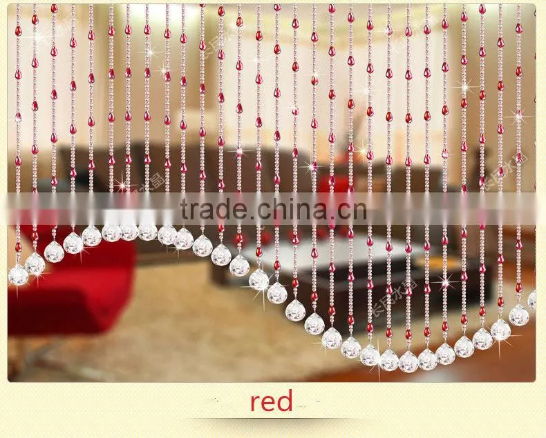 crystal glass Eco-friendly beads curtain for hotel store shop coffee or home decoration hanging door beads curtain