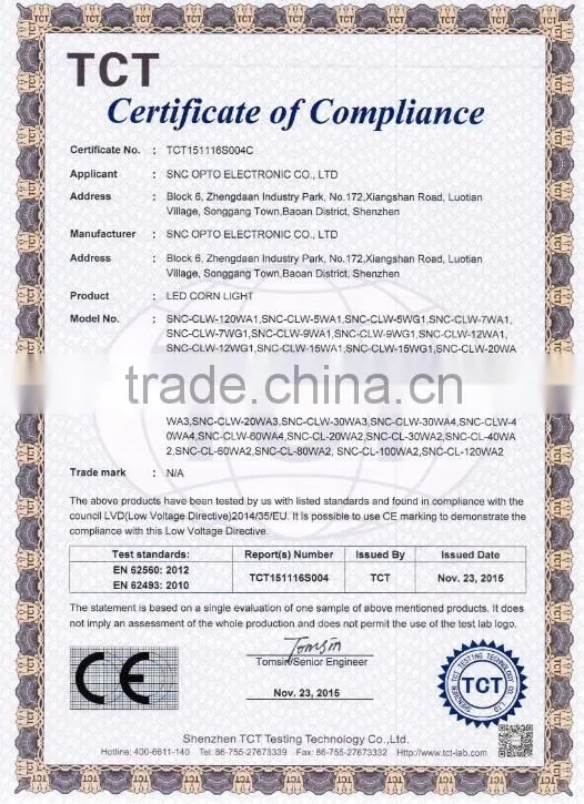 High CRI led corn light e40 internal driver 240v ce rohs approved 150w