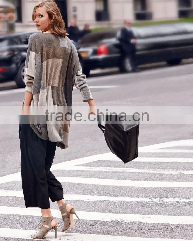 warm and soft block women long pullover