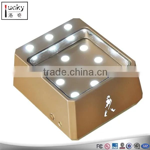 3 steps led light bar liquor display shelf custom all size wine bottle display stand