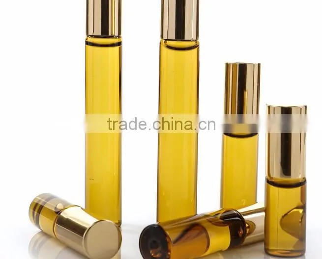 10ml Cobalt amber roll on glass bottle walk bead glass bottle with metal bead