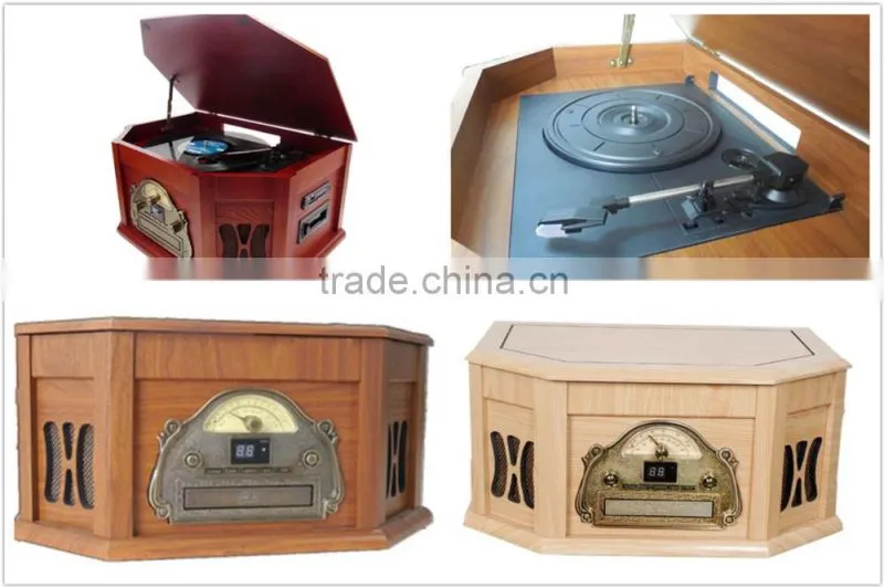 Rain Lane Elegant Furniture Wooden 6-in-1 Vinyl Record Player