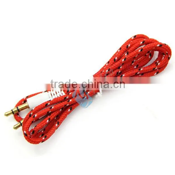3.5mm Round Audio Stereo Cable Braided Auxiliary Cable