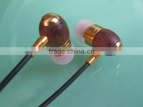 New Style in-ear wood stereo earphone wooden earbud with mic