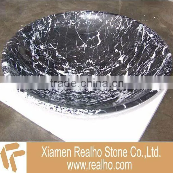 Popular Bianco Carrara marble stone sink with counter basin