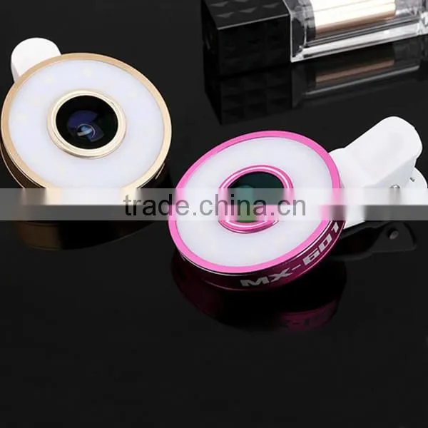Universal 3 in 1 Smartphone Camera Wide Angle/Marco/Fisheye Lens With Selfie Light