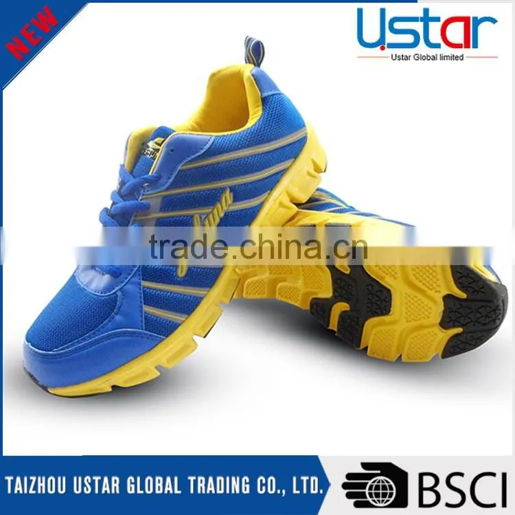 New design cheap portable PU mesh man sport shoes