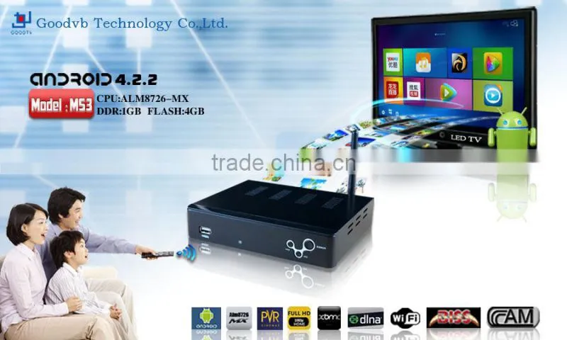 Android DVB-S2 receiver with Biss,CCCAM,OS4.2,PVR,XBCM