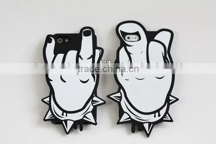 3D Hand/ Middle Finger & Finger Style Silicone Case Cover for iPhone 5 5g