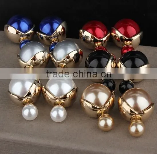 Fashion Body Jewelry Stainless Steel Gold Pearl Earring