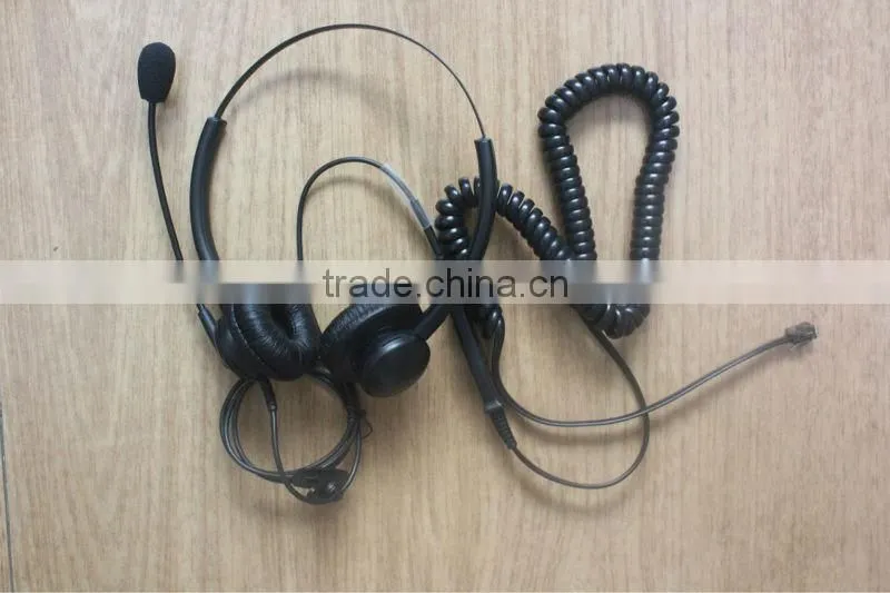 Professional noise cancelling call center headset with QD optional