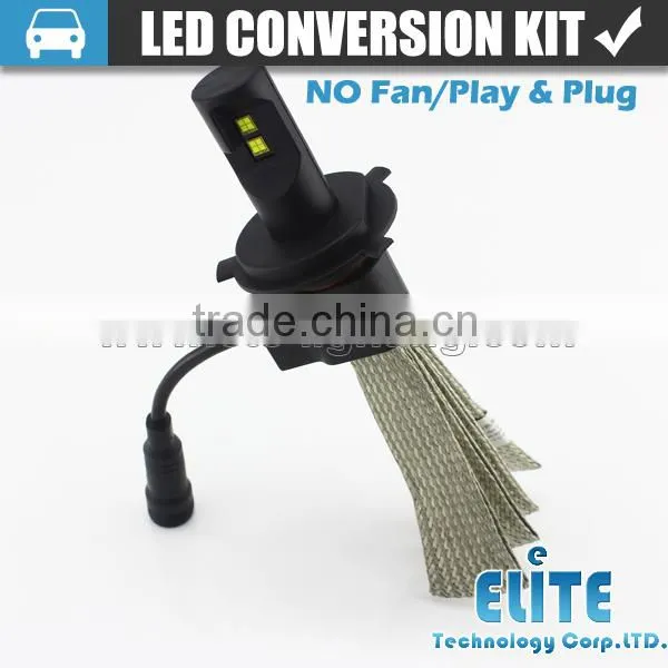 12v-24v auto fanless 6000LM h4 car led headlight on hot sell