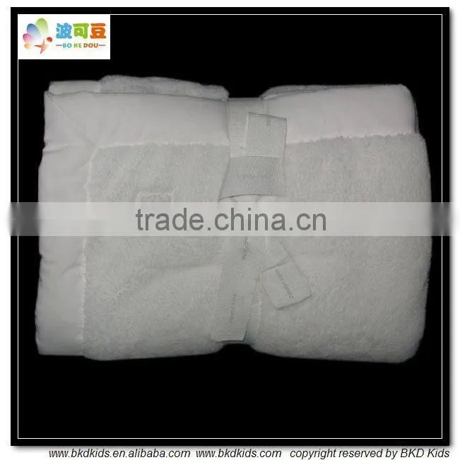 BKD plain white colar baby blanket