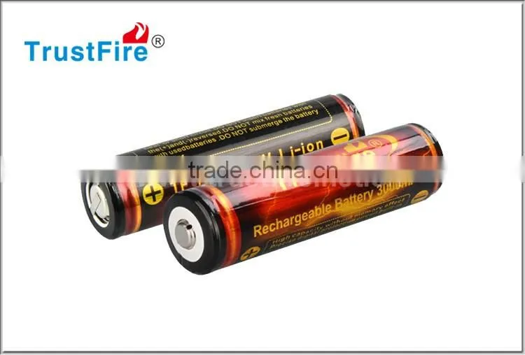 Alibaba express wholesale TrustFire li-ion battery rechargeable 3.7v 18650 3000mah for led torch