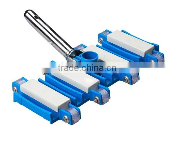 Flexible Weighted Pool Vacuum Head with Chrome Handle and Bearing Wheel