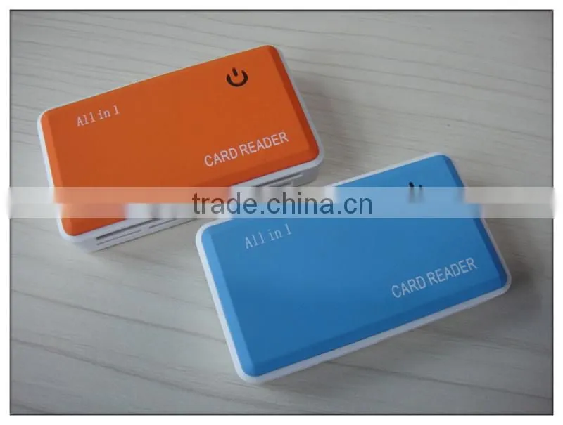 2015 best selling all in 1plastic colorful card reader writer with 4 ports(OS-CR114)