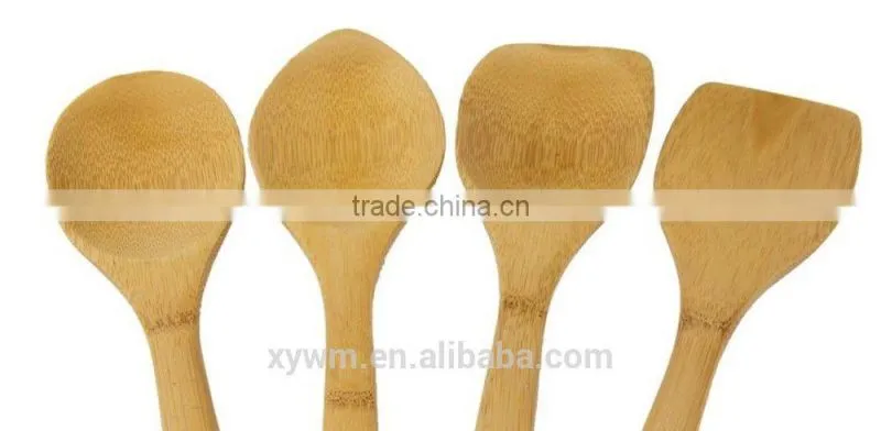 Light Bamboo Kitchen Utensil With Color Handles