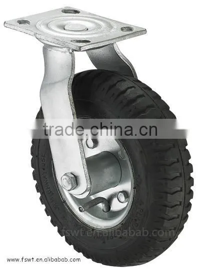 Good Quality 200mm Heavy Duty Black Rubber Pneumatic Caster Wheel