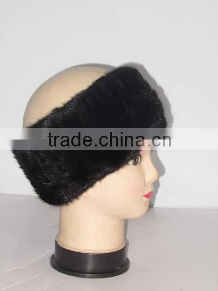 new popular style knitted real mink fur headband