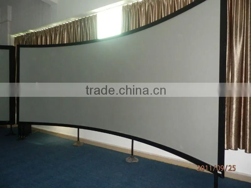 VICTORY 3d curved frame projection screen with 3 floor stand